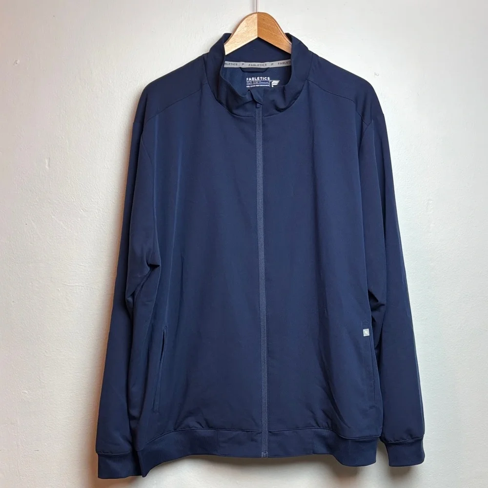 Fabletics Men’s‎ 2X Blue Foundation Performance Medical Scrub Jacket